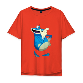 Мужская футболка хлопок Oversize с принтом Globox Rayman Legends в Белгороде, 100% хлопок | свободный крой, круглый ворот, “спинка” длиннее передней части | globox | rayman | rayman legends | глобокс | реймен | рэйман | рэймэн | человечек