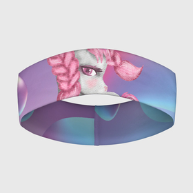 Повязка на голову 3D с принтом Розовый единорог на абстрактном фоне в Санкт-Петербурге,  |  | единорог | облака | пони | розовая | розовый единорог