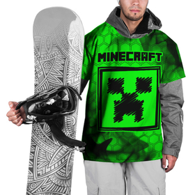 Накидка на куртку 3D с принтом MINECRAFT   Зеленый Крипер , 100% полиэстер |  | craft | creeper | dungeons | game | games | logo | mine | minecraft | miner | zombie | данжен | зомби | игра | игры | крафт | крипер | лого | логотип | майкрафт | майн | майнкрафт | огонь | пламя | символ