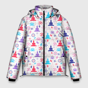Мужская зимняя куртка 3D с принтом Медитация   (Meditation) в Екатеринбурге, верх — 100% полиэстер; подкладка — 100% полиэстер; утеплитель — 100% полиэстер | длина ниже бедра, свободный силуэт Оверсайз. Есть воротник-стойка, отстегивающийся капюшон и ветрозащитная планка. 

Боковые карманы с листочкой на кнопках и внутренний карман на молнии. | Тематика изображения на принте: chak | mandala | mantra | sri yantra | yantra | yoga | аум | брахма | будда | буддист | веган | вишну | ганеша | гимнастика | индиго | индуизм | инь янь | йога | лотос | мантра | медитация | нирвана | ом | просветление