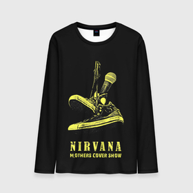Мужской лонгслив 3D с принтом Nirvana Нирвана в Курске, 100% полиэстер | длинные рукава, круглый вырез горловины, полуприлегающий силуэт | kurt cobain | music | nirvana | rock | кабейн | кобейн | курт | курт кобейн | музыка | нирвана | рок