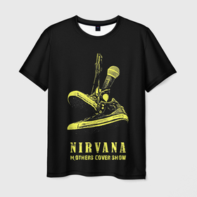 Мужская футболка 3D с принтом Nirvana Нирвана в Тюмени, 100% полиэфир | прямой крой, круглый вырез горловины, длина до линии бедер | kurt cobain | music | nirvana | rock | кабейн | кобейн | курт | курт кобейн | музыка | нирвана | рок