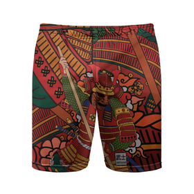 Мужские шорты спортивные с принтом warrior samurai в Курске,  |  | samurai | арт | бусидо | воин | дизайн | искусство | история | рисунок | ронин | самурай | стиль | узор | япония