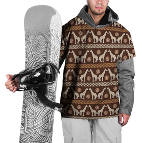 Накидка на куртку 3D с принтом Жирафы  Африка паттерн , 100% полиэстер |  | африка | жираф | жирафы | паттерн | песок