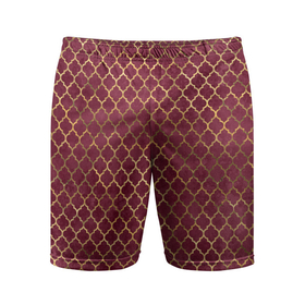 Мужские шорты спортивные с принтом Gold  Red pattern ,  |  | Тематика изображения на принте: абстракция | геометрия | золото | золото с красным | красный | линии | текстура | узор