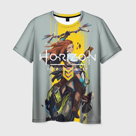 Мужская футболка 3D с принтом Horizon | forbidden west | Aloy в Петрозаводске, 100% полиэфир | прямой крой, круглый вырез горловины, длина до линии бедер | будущее | лук | постаппокалипсис | элой