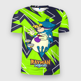 Мужская футболка 3D Slim с принтом Rayman and globox в Кировске, 100% полиэстер с улучшенными характеристиками | приталенный силуэт, круглая горловина, широкие плечи, сужается к линии бедра | legends | rayman | rayman legends | глобокс | рейман | рэйман | рэймэн