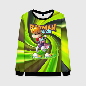 Мужской свитшот 3D с принтом Уставший Rayman Legends в Тюмени, 100% полиэстер с мягким внутренним слоем | круглый вырез горловины, мягкая резинка на манжетах и поясе, свободная посадка по фигуре | legends | rayman | rayman legends | глобокс | рейман | рэйман | рэймэн