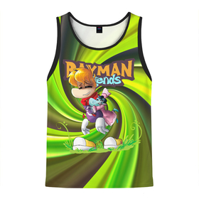 Мужская майка 3D с принтом Уставший Rayman Legends в Тюмени, 100% полиэстер | круглая горловина, приталенный силуэт, длина до линии бедра. Пройма и горловина окантованы тонкой бейкой | legends | rayman | rayman legends | глобокс | рейман | рэйман | рэймэн