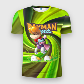 Мужская футболка 3D Slim с принтом Уставший Rayman Legends в Тюмени, 100% полиэстер с улучшенными характеристиками | приталенный силуэт, круглая горловина, широкие плечи, сужается к линии бедра | legends | rayman | rayman legends | глобокс | рейман | рэйман | рэймэн