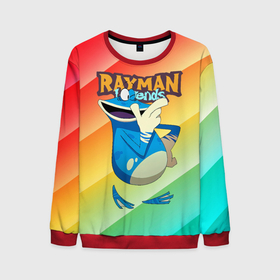 Мужской свитшот 3D с принтом Rayman globox радуга в Белгороде, 100% полиэстер с мягким внутренним слоем | круглый вырез горловины, мягкая резинка на манжетах и поясе, свободная посадка по фигуре | legends | rayman | rayman legends | глобокс | рейман | рэйман | рэймэн