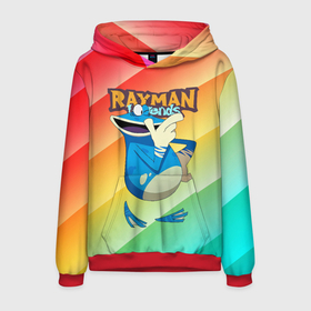 Мужская толстовка 3D с принтом Rayman globox радуга в Тюмени, 100% полиэстер | двухслойный капюшон со шнурком для регулировки, мягкие манжеты на рукавах и по низу толстовки, спереди карман-кенгуру с мягким внутренним слоем. | legends | rayman | rayman legends | глобокс | рейман | рэйман | рэймэн