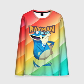 Мужской лонгслив 3D с принтом Rayman globox радуга в Белгороде, 100% полиэстер | длинные рукава, круглый вырез горловины, полуприлегающий силуэт | legends | rayman | rayman legends | глобокс | рейман | рэйман | рэймэн