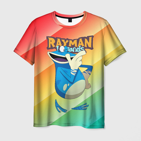 Мужская футболка 3D с принтом Rayman globox радуга в Белгороде, 100% полиэфир | прямой крой, круглый вырез горловины, длина до линии бедер | legends | rayman | rayman legends | глобокс | рейман | рэйман | рэймэн