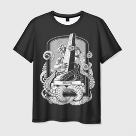 Мужская футболка 3D с принтом Великий Дагон в Санкт-Петербурге, 100% полиэфир | прямой крой, круглый вырез горловины, длина до линии бедер | dagon | howard phillips | lovecraft | говард лавкрафт | дагон | лавкравт | лафкрафт