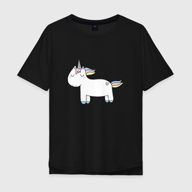 Мужская футболка хлопок Oversize с принтом Unicorn Attack , 100% хлопок | свободный крой, круглый ворот, “спинка” длиннее передней части | ranbow | unicorn | unicorn attack | единорог | лошадка | пони | радуга | радужный пони | сказка