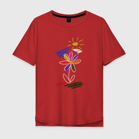 Мужская футболка хлопок Oversize с принтом Рамашка в Петрозаводске, 100% хлопок | свободный крой, круглый ворот, “спинка” длиннее передней части | Тематика изображения на принте: весна | лето | природа | солнце | цветы