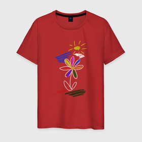 Мужская футболка хлопок с принтом Рамашка в Курске, 100% хлопок | прямой крой, круглый вырез горловины, длина до линии бедер, слегка спущенное плечо. | Тематика изображения на принте: весна | лето | природа | солнце | цветы