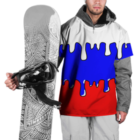Накидка на куртку 3D с принтом Триколор | Необычный , 100% полиэстер |  | russia | белый | герб | граффити | капли | красный | олимпиада | отечество | потеки | рос | россия | синиый | страна | триколор | флаг