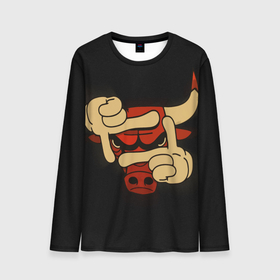 Мужской лонгслив 3D с принтом Сhicago bulls в Белгороде, 100% полиэстер | длинные рукава, круглый вырез горловины, полуприлегающий силуэт | chicago bulls | nba | баскетбол | бык | бычек | животное | лого | логотип | чикаго буллз