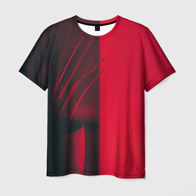 Мужская футболка 3D с принтом Красное виденье в Белгороде, 100% полиэфир | прямой крой, круглый вырез горловины, длина до линии бедер | закат | красное | красное виденье | красный закат | половина | рассвет | цветок