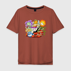 Мужская футболка хлопок Oversize с принтом Cuphead Bad Trip   Капхед в Курске, 100% хлопок | свободный крой, круглый ворот, “спинка” длиннее передней части | cuphead | капхед | капхэд | кружек | магмен | цветок | чашек