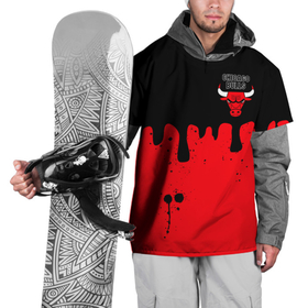 Накидка на куртку 3D с принтом Chicago Bulls | Чикаго Буллз | Логотип в Екатеринбурге, 100% полиэстер |  | Тематика изображения на принте: chicago bulls | sport | баскетбол | брызги | капли | логотип | потеки | спорт | чикаго буллз