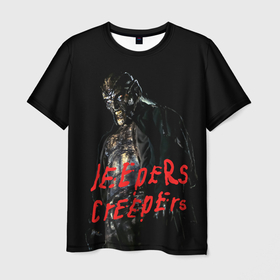 Мужская футболка 3D с принтом Джиперс Криперс   жуткий монстр , 100% полиэфир | прямой крой, круглый вырез горловины, длина до линии бедер | horror | jeepers creepers | джиперс криперс | монстр | страшилки | хоррор