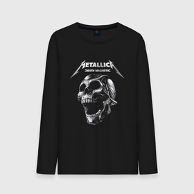Мужской лонгслив хлопок с принтом Metallica   Death Magnetic в Петрозаводске, 100% хлопок |  | death | hype | jaw | magnetic | metal | metallica | skull | teeth | thrash metal | usa | зубы | магнетизм | пасть | сша | трэш метал | хайп | череп