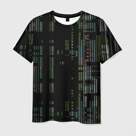 Мужская футболка 3D с принтом Shutdown в Курске, 100% полиэфир | прямой крой, круглый вырез горловины, длина до линии бедер | cyberpunk | matrix | numbers | shutdown | system | virtual | блокчейн | взлом | виртуалка | виртуальный | вирус | вселенная | выключить | данные | дизайн | закрыть | информация | киберпанк | массив | матрица | программист