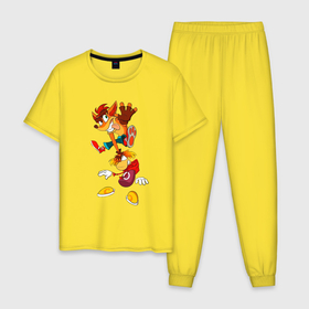 Мужская пижама хлопок с принтом Rayman Legends   Рэймэн в Белгороде, 100% хлопок | брюки и футболка прямого кроя, без карманов, на брюках мягкая резинка на поясе и по низу штанин
 | Тематика изображения на принте: legends | rayman | rayman legends | глобокс | рейман | рэйман | рэймэн