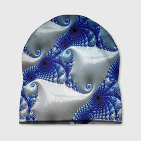 Шапка 3D с принтом Абстрактные морские ракушки в Екатеринбурге, 100% полиэстер | универсальный размер, печать по всей поверхности изделия | абстрактные морские ракушки | калейдоскоп | лето | море | морское | ракушки | спирали | узор