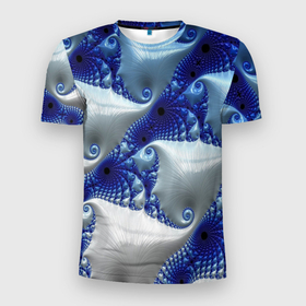 Мужская футболка 3D Slim с принтом Абстрактные морские ракушки в Курске, 100% полиэстер с улучшенными характеристиками | приталенный силуэт, круглая горловина, широкие плечи, сужается к линии бедра | абстрактные морские ракушки | калейдоскоп | лето | море | морское | ракушки | спирали | узор