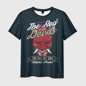 Мужская футболка 3D с принтом Красный Дьявол в Новосибирске, 100% полиэфир | прямой крой, круглый вырез горловины, длина до линии бедер | baphomet | demon | devil | evil spirit | lucifer | mysticism | occ | pentagram | satan | satanist | ад | антихрист | бафомет | бес | вельзевул | демон | дьявол | злодей | злой дух | люцифер | масон | мистика | нечистая сила | огонь | оккультизм