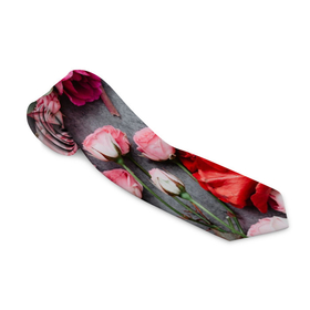 Галстук 3D с принтом Цветочное полотно в Новосибирске, 100% полиэстер | Длина 148 см; Плотность 150-180 г/м2 | весеннее настроение | весна | пионы | розы | цветочки | цветочное полотно | цветочный принт | цветы