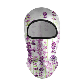 Балаклава 3D с принтом Цветы Лаванды акварелью в Тюмени, 100% полиэстер, ткань с особыми свойствами — Activecool | плотность 150–180 г/м2; хорошо тянется, но при этом сохраняет форму. Закрывает шею, вокруг отверстия для глаз кайма. Единый размер | flowers | lavender | spring | summer | watercolor | акварель | акварельные цветы | букет | бутоны | весна | ветви | ветки | лаванда | лавандовое поле | лепестки | лето | листья | нарисованные цветы | поляна | природа