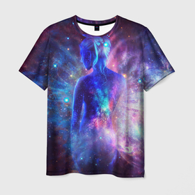 Мужская футболка 3D с принтом Космическая красота , 100% полиэфир | прямой крой, круглый вырез горловины, длина до линии бедер | астрономия | астрофото | вселенная | галактика | звезды | космическая девушка | космическая тема | космонавтика | млечный путь | открытый космос | планета | солнечная система | тайны космоса