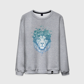 Мужской свитшот хлопок с принтом lion синий 1 штука в цветах в Санкт-Петербурге, 100% хлопок |  | lion | китюлька | кошка | лев | леон | синий лев | тигр | цветы