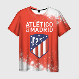 Мужская футболка 3D с принтом ATLETICO MADRID | Брызги в Белгороде, 100% полиэфир | прямой крой, круглый вырез горловины, длина до линии бедер | atletico | club | footbal | logo | madrid | paint | атлетико | брызги | знак | клуб | краска | логотип | логотипы | мадрид | символ | символы | форма | футбол | футбольная | футбольный