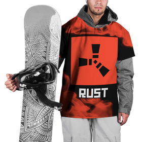 Накидка на куртку 3D с принтом RUST   Красное Пламя в Курске, 100% полиэстер |  | facepunch | game | games | logo | rust | shooter | survival | выживание | игра | огонь | пламя | раст