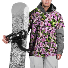 Накидка на куртку 3D с принтом Лилии цветут , 100% полиэстер |  | Тематика изображения на принте: 8 марта | букет | клумба | лилия | паттерн | цветочки | цветы