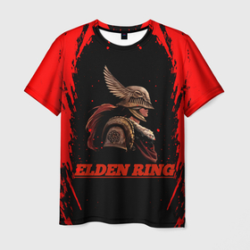 Мужская футболка 3D с принтом Hero in red в Екатеринбурге, 100% полиэфир | прямой крой, круглый вырез горловины, длина до линии бедер | elden ring | elder ring | game | games | игра | игры | элден ринг | элдер ринг