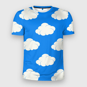 Мужская футболка 3D Slim с принтом Облака на небе , 100% полиэстер с улучшенными характеристиками | приталенный силуэт, круглая горловина, широкие плечи, сужается к линии бедра | 3d | 3д | blue | shirt | sky | куртка | небо | новинка | облака | рюкзак | сильный | синий | толстовка | футболка | худи | яркий