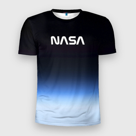 Мужская футболка 3D Slim с принтом NASA с МКС в Санкт-Петербурге, 100% полиэстер с улучшенными характеристиками | приталенный силуэт, круглая горловина, широкие плечи, сужается к линии бедра | nasa | астрология | астрономия | астрофизик | астрофизика | земля | космос | мкс | наса | физик | физика
