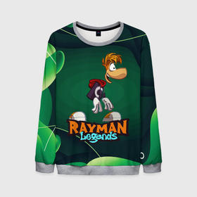 Мужской свитшот 3D с принтом Rayman Legends Green в Белгороде, 100% полиэстер с мягким внутренним слоем | круглый вырез горловины, мягкая резинка на манжетах и поясе, свободная посадка по фигуре | Тематика изображения на принте: globox | rayman | rayman legends | глобокс | реймен | рэйман | рэймэн | человечек