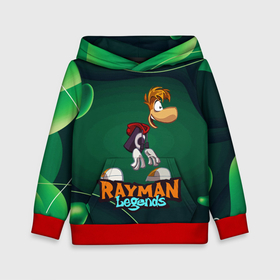 Детская толстовка 3D с принтом Rayman legends green в Курске, 100% полиэстер | двухслойный капюшон со шнурком для регулировки, мягкие манжеты на рукавах и по низу толстовки, спереди карман-кенгуру с мягким внутренним слоем | globox | rayman | rayman legends | глобокс | реймен | рэйман | рэймэн | человечек