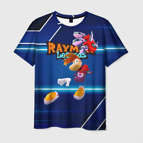 Мужская футболка 3D с принтом Rayman Legends Blue в Екатеринбурге, 100% полиэфир | прямой крой, круглый вырез горловины, длина до линии бедер | globox | rayman | rayman legends | глобокс | реймен | рэйман | рэймэн | человечек