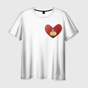 Мужская футболка 3D с принтом Удон в моём сердце в Санкт-Петербурге, 100% полиэфир | прямой крой, круглый вырез горловины, длина до линии бедер | азиатская кухня | азия | аниме | бич пак | бичпак | дорама | дошик | кпоп | лапша | рамен | ролтон | удон