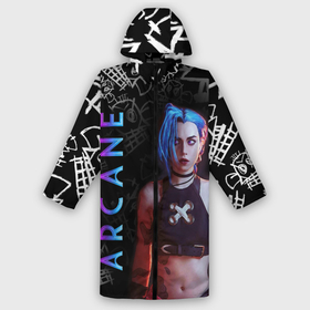 Дождевик унисекс 3D с принтом JINX | ARCANE в городе Новоалтайск,  |  | akali | arcane | fan | fan art | hero | jinx | kda | kda mas | league of legends | lol | moba | neon | акали | аркейн | герой | джинкс | кда | лига легенд | лол | моба | неон