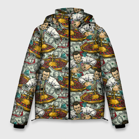 Мужская зимняя куртка 3D с принтом Джекпот в Казино в Курске, верх — 100% полиэстер; подкладка — 100% полиэстер; утеплитель — 100% полиэстер | длина ниже бедра, свободный силуэт Оверсайз. Есть воротник-стойка, отстегивающийся капюшон и ветрозащитная планка. 

Боковые карманы с листочкой на кнопках и внутренний карман на молнии. | 777 | cards | casino | chips | flash | fortune | game | jackpot | joker | luck | omaha | poker | roulette | straight | texas holdem | азарт | деньги | джекпот | джокер | доллары | игра | казино | карты | куш | лас вегас | масти | омаха | покер | рулетка |